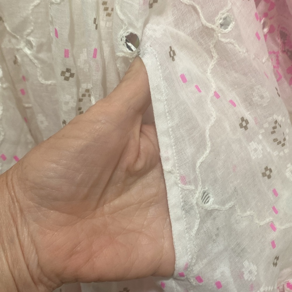 Juliet Dunn White Mini Dress with Pink Embroidery - Picture 5 of 9